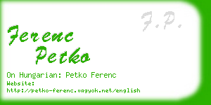 ferenc petko business card